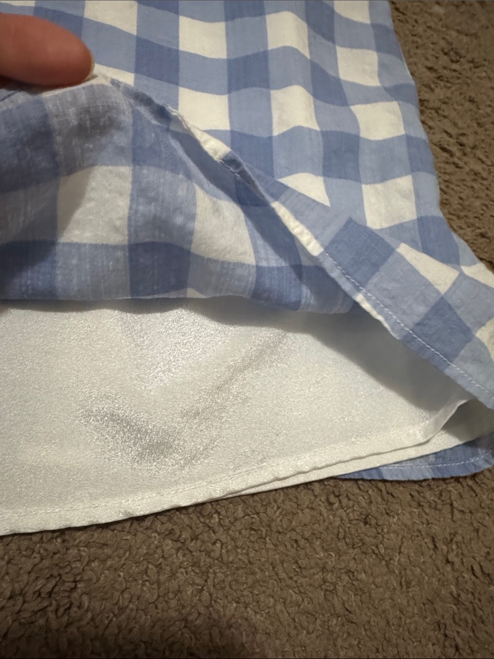 Like New-THML Dresz-Blue & White Gingham Check-Cotton/Rayon Blend-S-Lined-V Neck - Picture 10 of 14